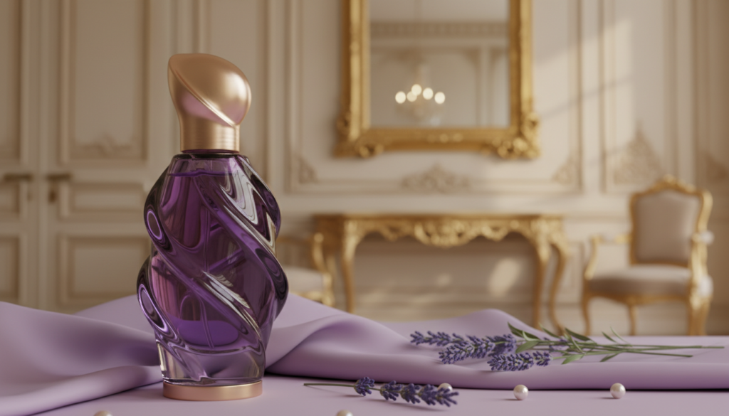 purple perfume bottle